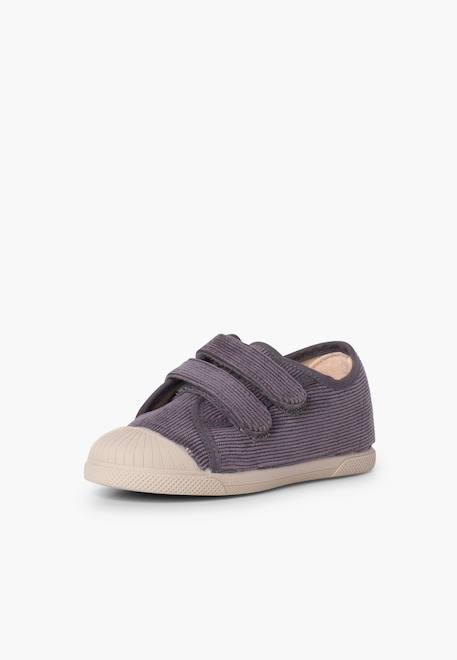 Baskets en velours côtelé avec bout en caoutchouc et double fermeture Bleu marine+Gris+Taupe 8 - vertbaudet enfant 