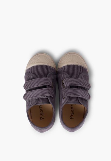 Baskets en velours côtelé avec bout en caoutchouc et double fermeture Bleu marine+Gris+Taupe 11 - vertbaudet enfant 