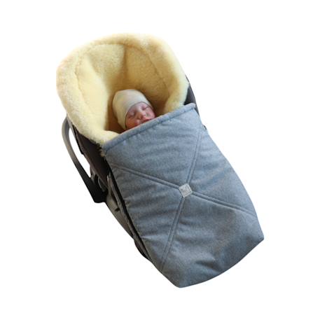 Chancelière pour siège auto en peau d'agneau EMMY anthracite+gingembre+gris clair chiné+kaki 13 - vertbaudet enfant 