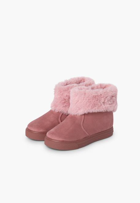 Bottes à col roulé en fourrure pour fille Bleu marine+Gris+Rose+Taupe 16 - vertbaudet enfant 
