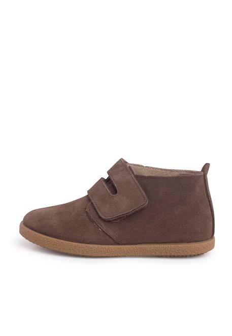Bottes en suéde avec large bande adhésive Bleu marine+Gris+Taupe 13 - vertbaudet enfant 