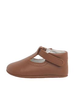 Chaussures-Salomés en cuir avec fermeture scratch