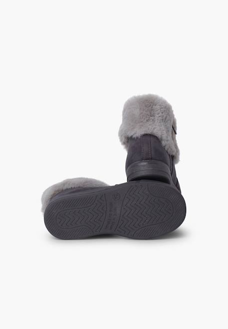 Bottes à col roulé en fourrure pour fille Bleu marine+Gris+Rose+Taupe 9 - vertbaudet enfant 
