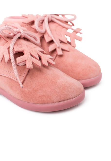 Bottines à lacets en daim avec ornement flocon de neige Gris+Rose+Taupe 12 - vertbaudet enfant 