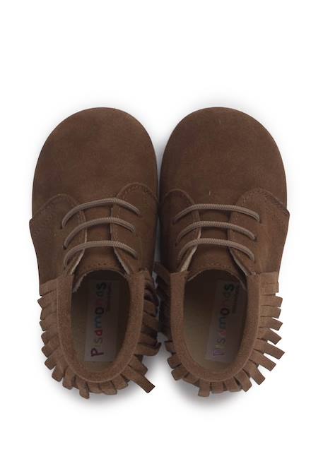 Bottes frangées à lacets premiers pas Bleu marine+Gris+Marron+Rose+Taupe 30 - vertbaudet enfant 