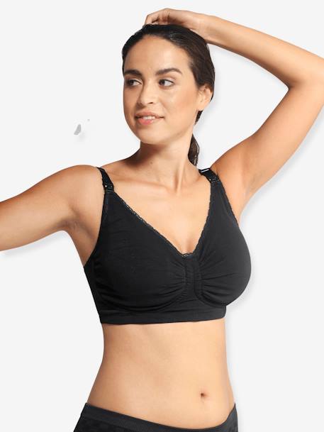 Soutien-gorge rembourré grossesse et allaitement sans coutures Carri-gel noir 1 - vertbaudet enfant 