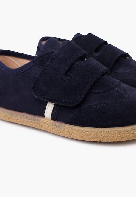 Chaussures pour garçon avec fermeture à l'avant avec sangle adhérente Bleu marine+Gris+Taupe 6 - vertbaudet enfant 