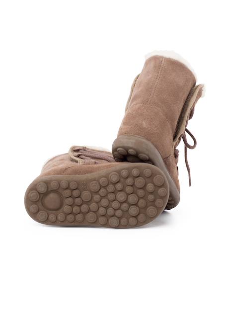 Bottes en peau de mouton avec fermeture collante Gris+Taupe 9 - vertbaudet enfant 