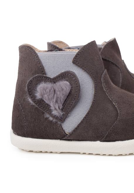 Botte élastique latérale avec coeur Gris+Rose 6 - vertbaudet enfant 