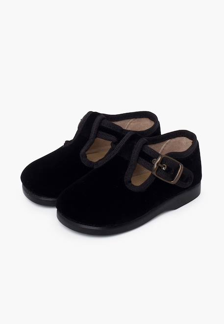 Salomés velours boucle Bleu marine+Gris+Noir 16 - vertbaudet enfant 