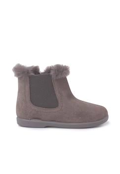 Chaussures-Bottines chelsea pour filles avec col en fourrure