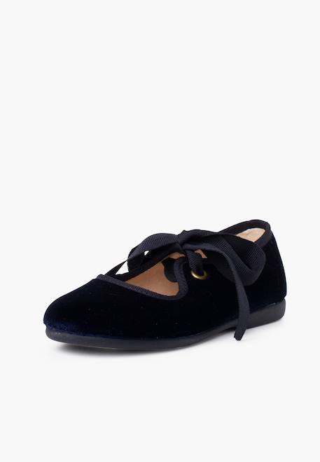 Chaussures babies velours avec nœud gros-grain filles Beige+Bleu de france+Bleu marine+Bordeaux+Gris+Noir+Rose pâle+Vert 14 - vertbaudet enfant 