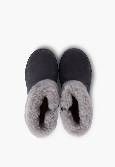 Bottes à col roulé en fourrure pour fille Bleu marine+Gris+Rose+Taupe 11 - vertbaudet enfant 