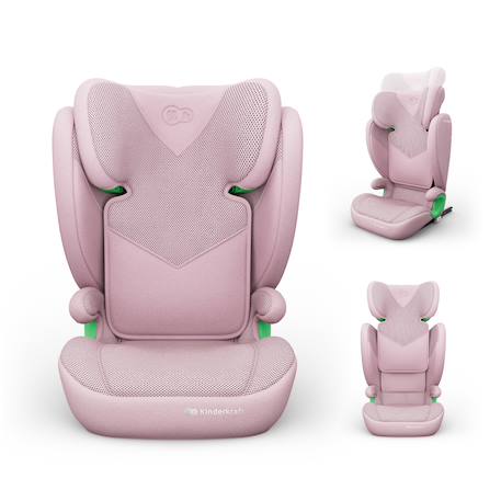 Siège Auto Kinderkraft JUNIOR FIX 2 PLUS 100-150 cm avec ISOFIX, H-GUARD, SPS, AIR FLOW et Appuie-Tête Réglable Black+Green+Grey+Pink 19 - vertbaudet enfant 