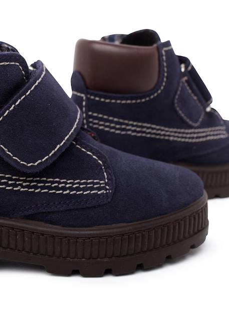 Bottes à semelle de piste avec coutures fermeture adhérentes Bleu marine+Gris+Taupe 6 - vertbaudet enfant 