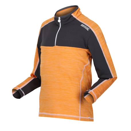 Haut polaire polyester hewley Orange clair / gris phoque 3 - vertbaudet enfant 