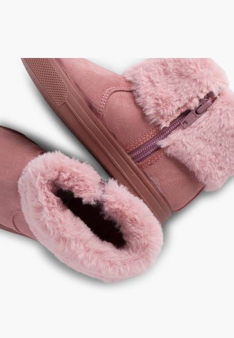 Bottes à col roulé en fourrure pour fille Bleu marine+Gris+Rose+Taupe 18 - vertbaudet enfant 