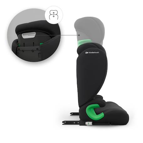 Siège auto JUNIOR FIX 2 PLUS 100-150 cm, isofix, protections latérales sps, appuie-tête réglable, confort air flow Black+Green+Grey+Pink 6 - vertbaudet enfant 