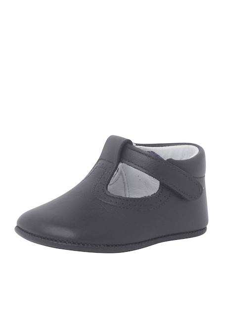 Salomés en cuir avec fermeture scratch Beige+Blanc+Bleu marine+Couleur cuir+Gris 14 - vertbaudet enfant 