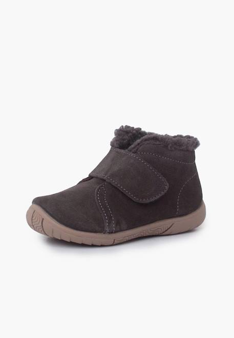 Botte avec col en laine d'agneau et sangle d'enfilage Gris+Rose+Taupe 2 - vertbaudet enfant 