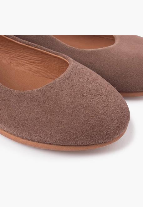 Ballerines plates en suède pour filles s Bordeaux+Gris foncé+Taupe 18 - vertbaudet enfant 