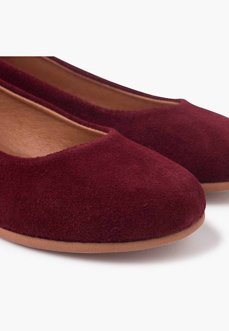 Ballerines plates en suède pour filles s Bordeaux+Gris foncé+Taupe 6 - vertbaudet enfant 