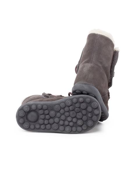 Bottes en peau de mouton avec fermeture collante Gris+Taupe 3 - vertbaudet enfant 