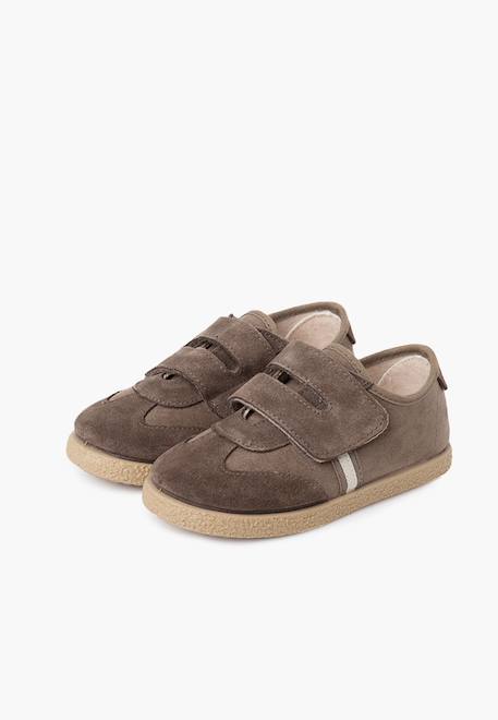 Chaussures pour garçon avec fermeture à l'avant avec sangle adhérente Bleu marine+Gris+Taupe 16 - vertbaudet enfant 