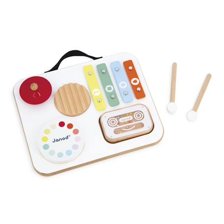 Table musicale baby en bois - 5 activités Multicolore 2 - vertbaudet enfant 