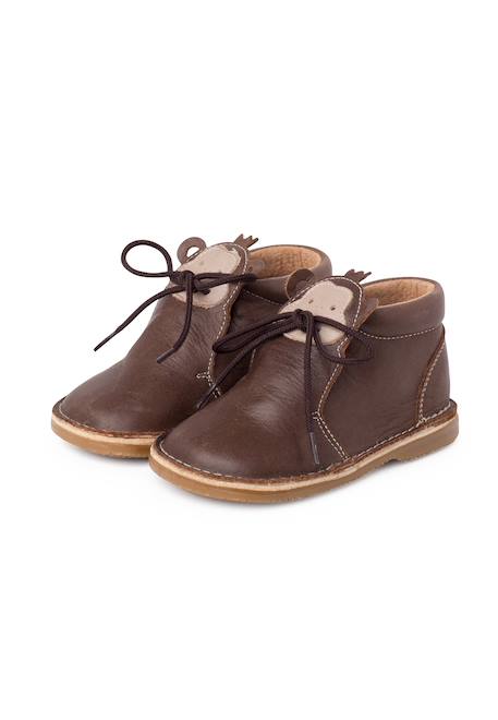 Bottines en cuir à lacets monkey face Bleu marine+Couleur cuir+Marron 15 - vertbaudet enfant 
