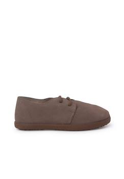 Chaussures-Chaussures à lacets en suède avec semelle caramel
