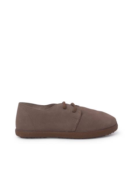 Chaussures à lacets en suède avec semelle caramel Bleu marine+Camel+Gris foncé+Taupe 19 - vertbaudet enfant 