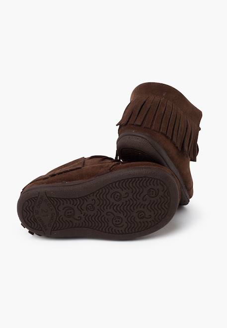 Bottes frangées à lacets premiers pas Bleu marine+Gris+Marron+Rose+Taupe 15 - vertbaudet enfant 