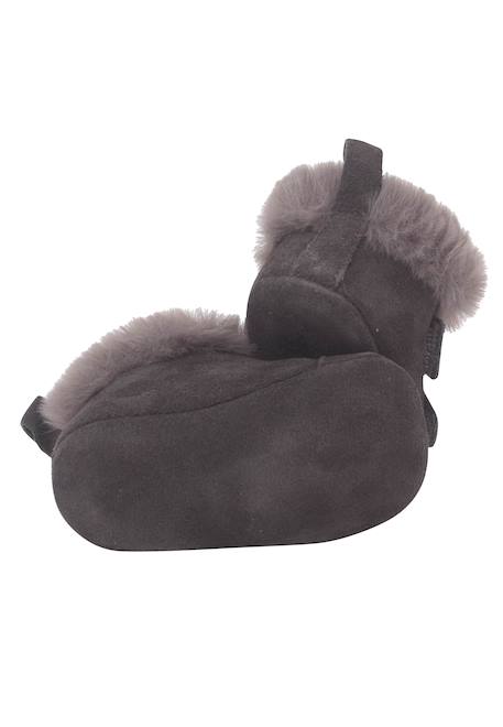 Bottines en cuir fourrure velours Bleu marine+Gris foncé+Taupe 9 - vertbaudet enfant 