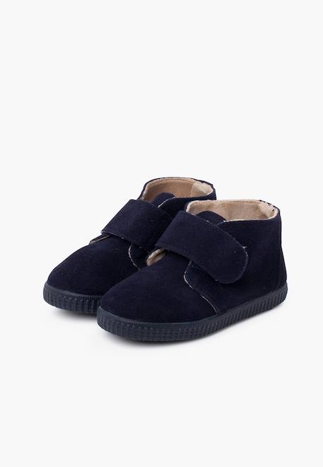Bottines à brides larges adhérentes en fourrure Bleu+Bleu marine+Camel+Gris+Rose+Taupe 10 - vertbaudet enfant 