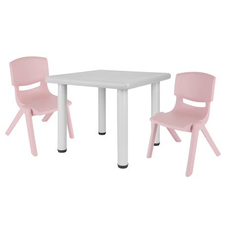 Table enfant avec 2 chaises Bleu clair et gris+Gris+Rose et gris+Vert 12 - vertbaudet enfant 