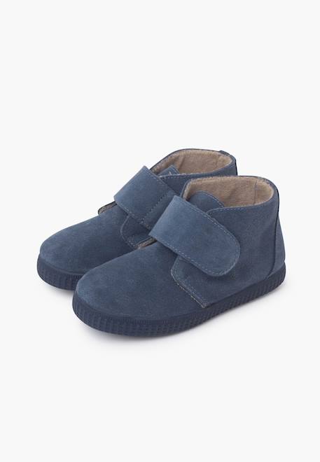 Bottines à brides larges adhérentes en fourrure Bleu+Bleu marine+Camel+Gris+Rose+Taupe 4 - vertbaudet enfant 