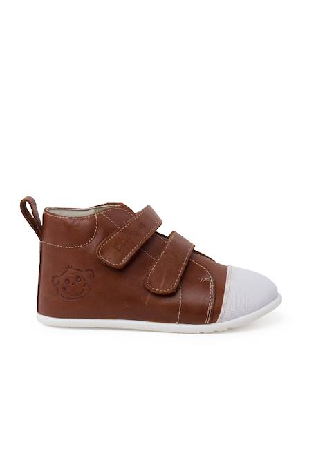 Bottine sport en cuir à bout blanc Couleur cuir+Rose 1 - vertbaudet enfant 