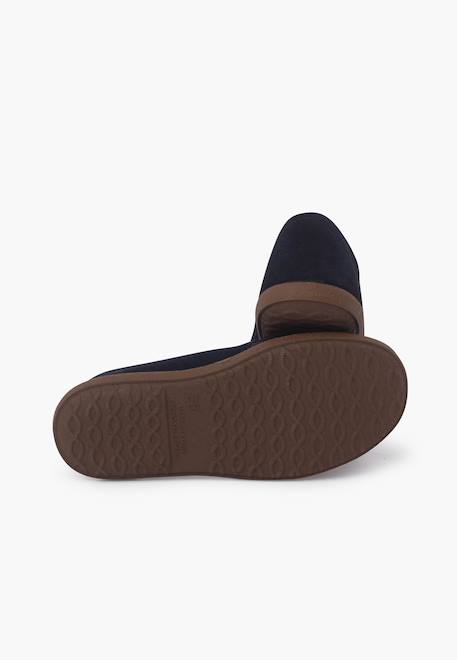 Chaussures à lacets en suède avec semelle caramel Bleu marine+Camel+Gris foncé+Taupe 3 - vertbaudet enfant 