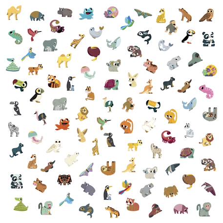 Gommettes animaux exotiques x100 MULTICOLORE 2 - vertbaudet enfant 