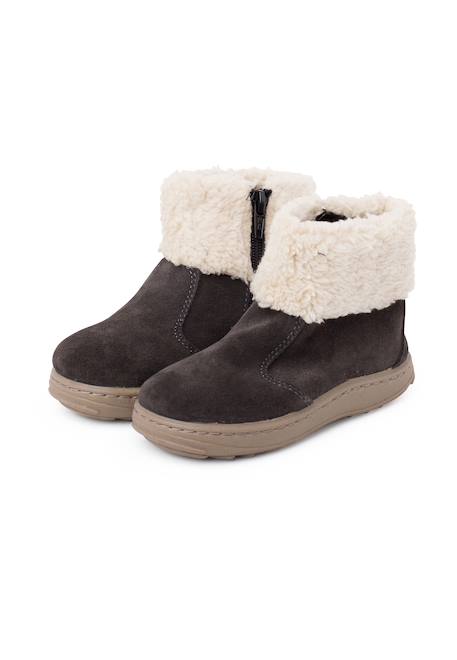 Botte de sport avec fermeture éclair et semelle en peau de mouton Bleu marine+Gris 9 - vertbaudet enfant 