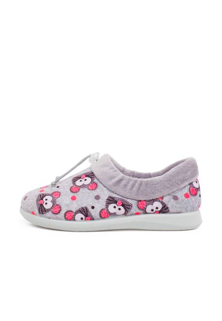 Chaussons babouches réglables souris Gris et rose 1 - vertbaudet enfant 