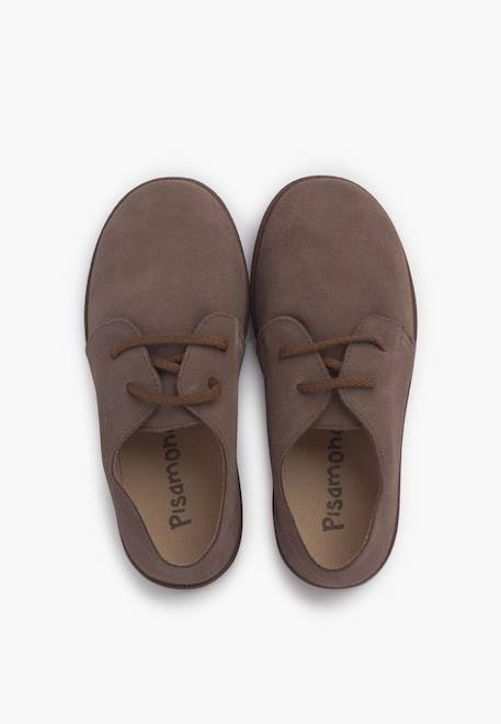 Chaussures à lacets en suède avec semelle caramel Bleu marine+Camel+Gris foncé+Taupe 23 - vertbaudet enfant 