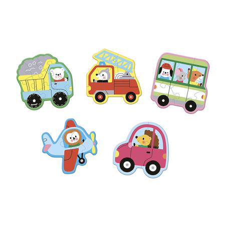 Puzzle évoluti les véhicules 5 modèles Multicolore 1 - vertbaudet enfant 