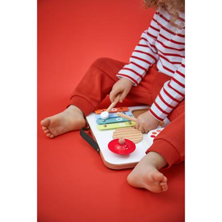 Table musicale baby en bois - 5 activités Multicolore 5 - vertbaudet enfant 