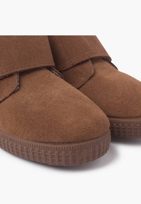 Bottines à brides larges adhérentes en fourrure Bleu+Bleu marine+Camel+Gris+Rose+Taupe 18 - vertbaudet enfant 