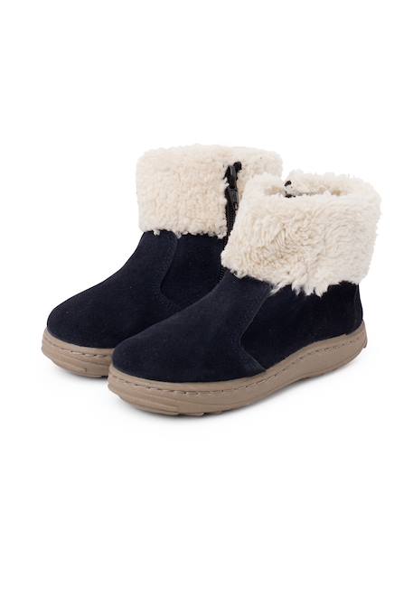 Botte de sport avec fermeture éclair et semelle en peau de mouton Bleu marine+Gris 4 - vertbaudet enfant 