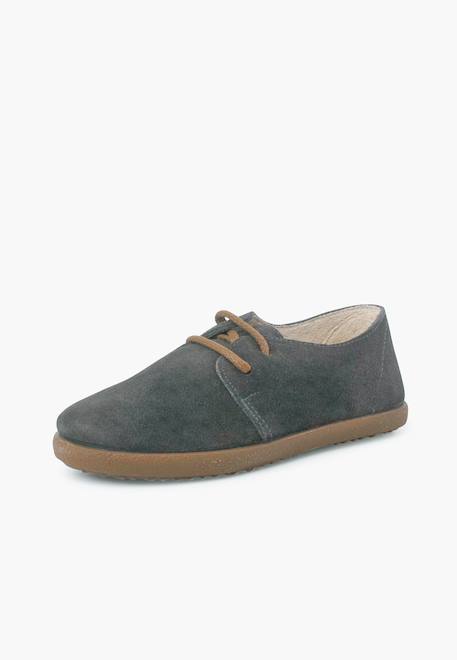 Chaussures à lacets en suède avec semelle caramel Bleu marine+Camel+Gris foncé+Taupe 14 - vertbaudet enfant 