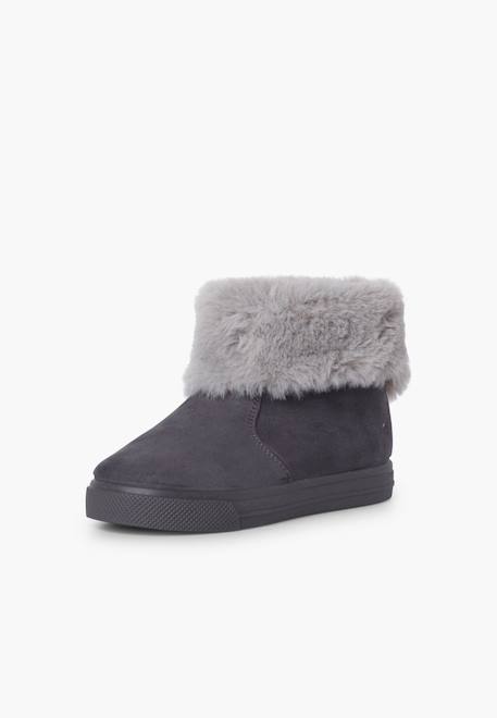Bottes à col roulé en fourrure pour fille Bleu marine+Gris+Rose+Taupe 8 - vertbaudet enfant 