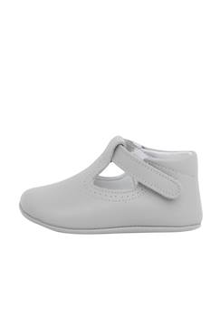 Chaussures-Chaussures bébé 17-26-Salomés en cuir avec fermeture scratch